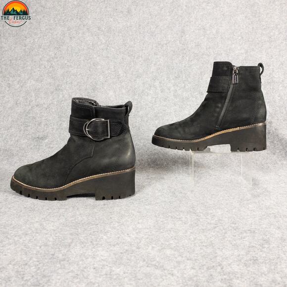 Blondo Dagger Riding Boots Black Suede Waterproof Block Heels Women's Size 7M - Picture 4 of 12